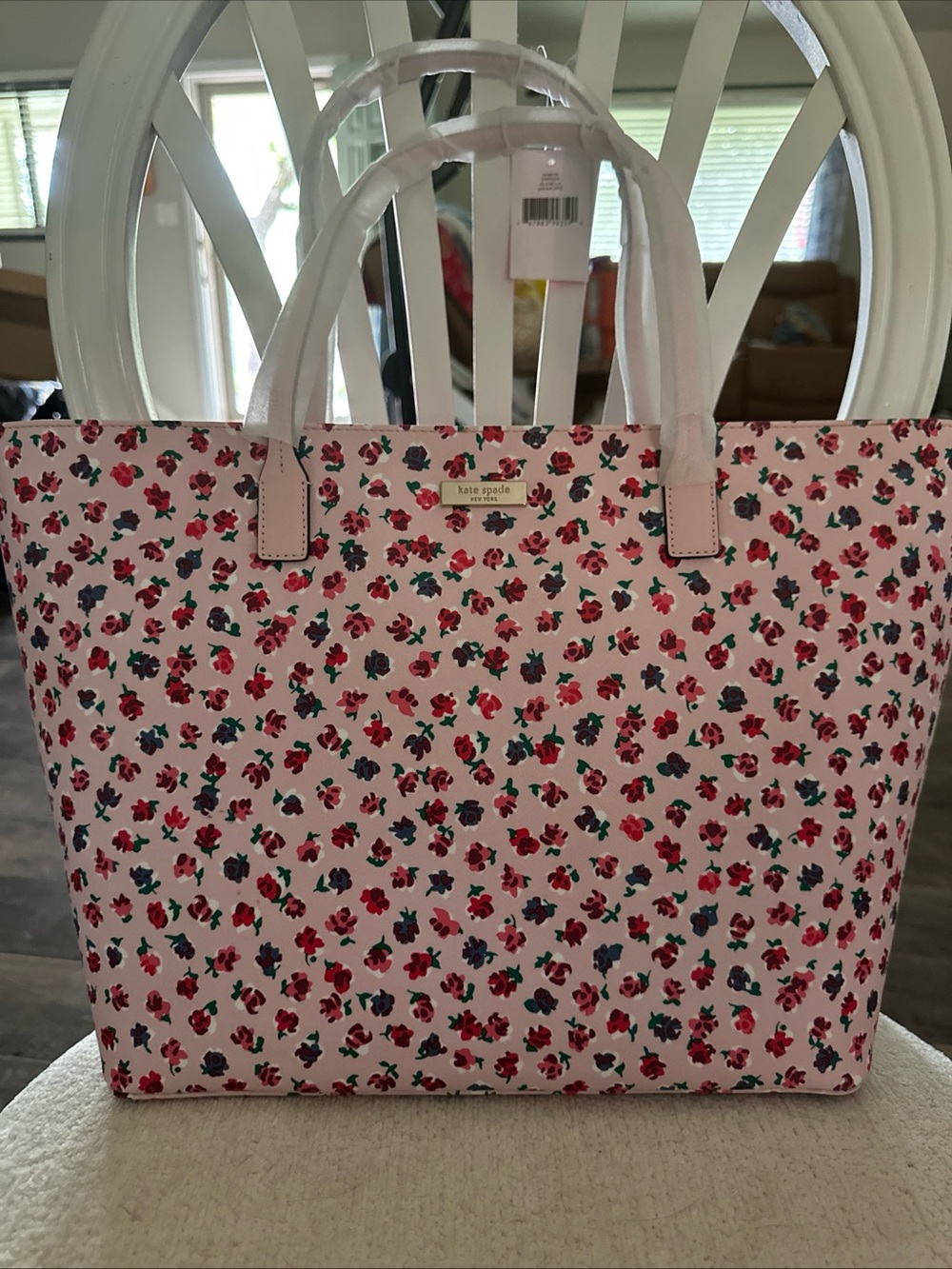 kate spade pink floral print tote
